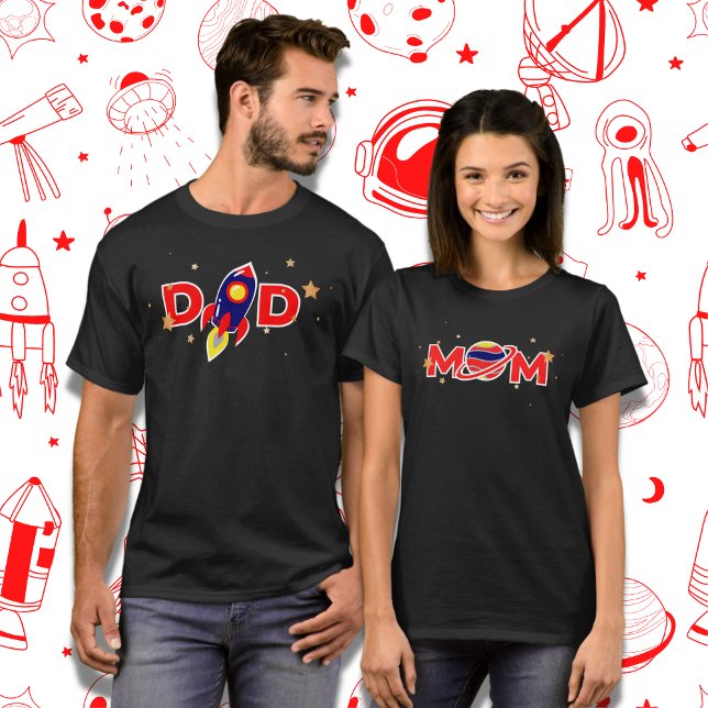 Weltraumthema MAMA Typografie Galaxy Planet T-Shirt (Von Creator hochgeladen)