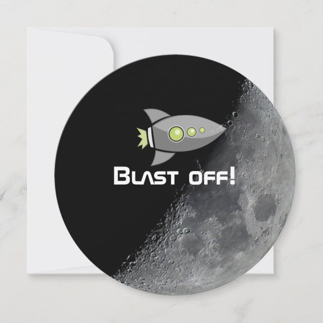 Weltraumthematisches Party Personalisiert Einladung (Vorderseite)