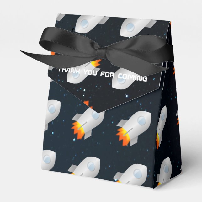 Weltraumthematisches Party personalisiert Geschenkschachtel (Vorderseite)
