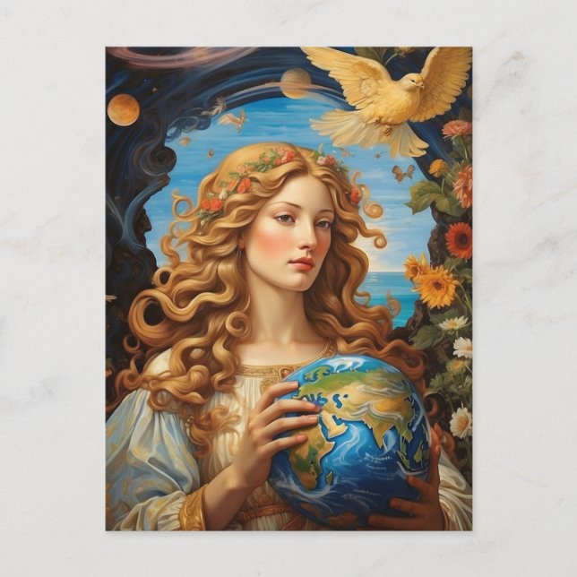 *~* Weltraumuniverse Earth Light AP50 Frauen Postkarte (Vorderseite)