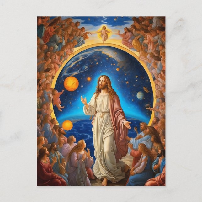 *~* WeltraumUniverse Earth Light AP50 Jesus Blume Postkarte (Vorderseite)