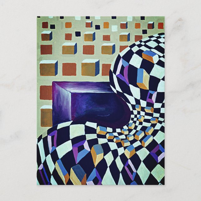 Weltraumverzerrung Abstrakt Postkarte (Vorderseite)