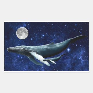Weltraumwal Rechteckiger Aufkleber