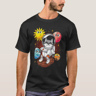 Weltraumwald Niedliche Planeten Raccoon T-Shirt