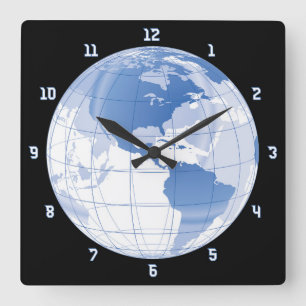 Weltraumwelt Quadratische Wanduhr