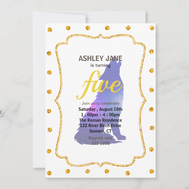 Weltraumwolf-Hobling - Wählen Sie die Hintergrundf Einladung (Vorderseite)