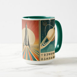 Weltraumzeitalter Art Space Time Kalender Tasse