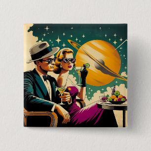 Weltraumzeitalter Las Vegas Martini Gangster Party Button