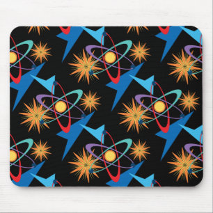 Weltraumzeitalter-Retro mehrfarbiges Muster Mousepad