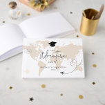 Weltreise-Abenteuer beginnt Abschluss Gästebuch<br><div class="desc">Feiern Sie die Reise des Abenteuers mit unserer Abenteuer- und Reise-Abschluss-Kollektion! Dieses elegante und zeitlose Set in neutralen Beige-Tönen mit eleganten Details wie einer Weltkarte, Briefmarke im Reisepass und einem Vintagen Kompass ist perfekt für die Graden, die ihr nächstes großes Abenteuer beginnen. Machen Sie ihre Abschlussfeier unvergesslich mit unseren Reisen-thematischen...</div>