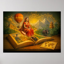 Weltreise aus dem klassischen Reisebuch Poster