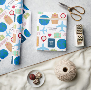 Weltreise geschenkpapier