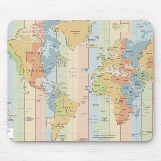 Weltreisend-Zeit-Zonen von Europa und von Afrika Mousepad (Vorne)