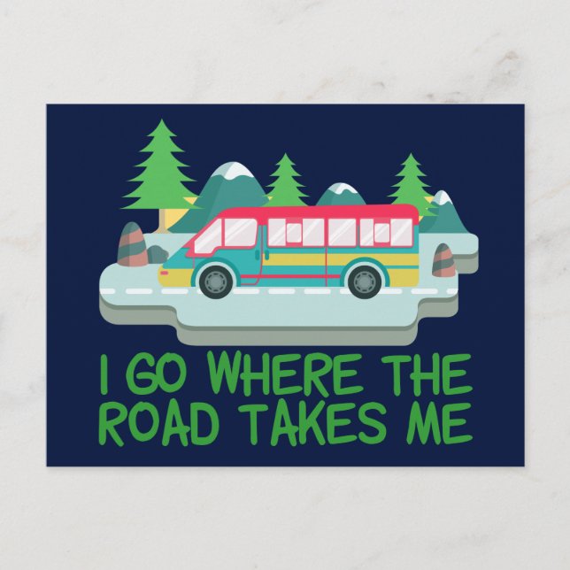 Weltreisende RV Camper Road Trip Urlaub Postkarte (Vorderseite)