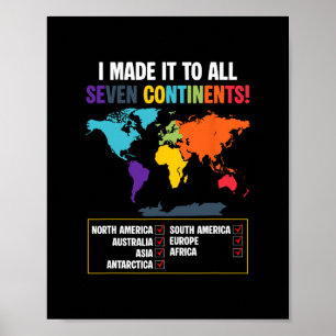 Weltreisender Sieben Kontinente Club Weltkarte Va Poster