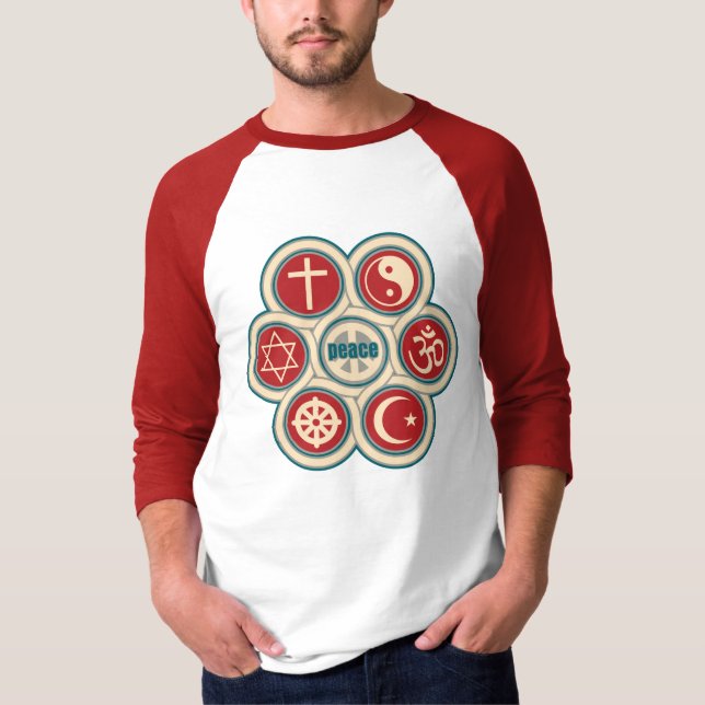 Weltreligiöser Frieden T-Shirt (Vorderseite)