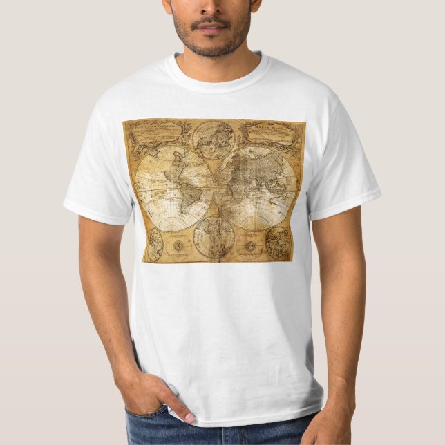 Welts-Karten-T-Shirt des 17. Jahrhunderts T-Shirt (Vorderseite)