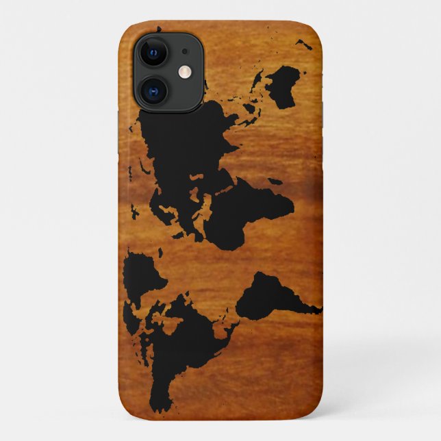 Weltschwarze grafische Karte Case-Mate iPhone Hülle (Rückseite)