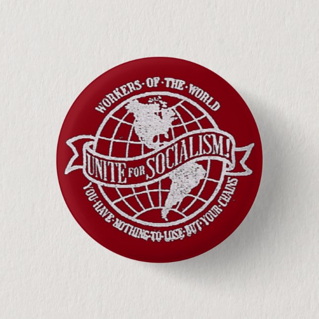 Weltsozialistisches Party des Staat-Rotes Button (Vorderseite)