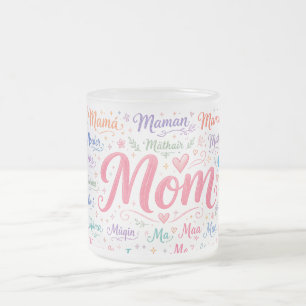 Weltsprachen Mama Frostglas-Tasse Mattglastasse