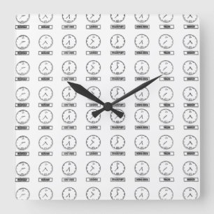 WeltStempeluhren Quadratische Wanduhr