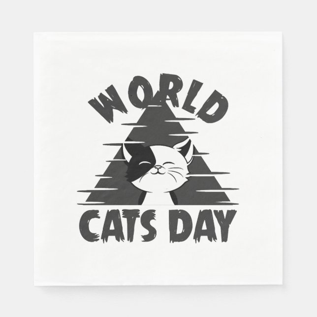 Welttag der Katzen Serviette (Vorderseite)