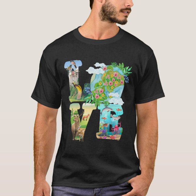 Welttag der Liebe 2022 Planet Umwelt T-Shirt (Vorderseite)