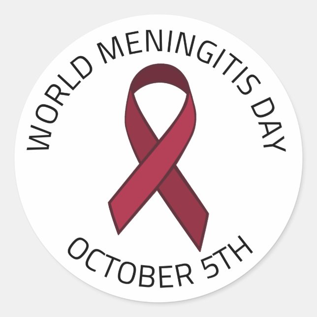 Welttag der Meningitis - 5. Oktober Runder Aufkleber (Vorderseite)