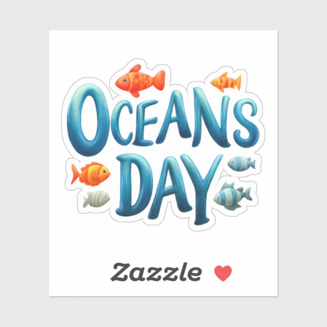 Welttag der Ozeane - Feierlichkeiten zum Ozeantag  Aufkleber (Blatt)