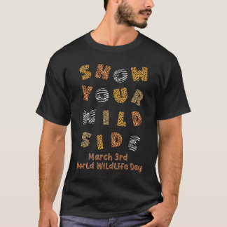 Welttag der Wildtiere Schützt Wildtiere Tierprint T-Shirt