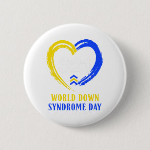 Welttag des Down-Syndroms, um gegen Krebsideen Dow Button