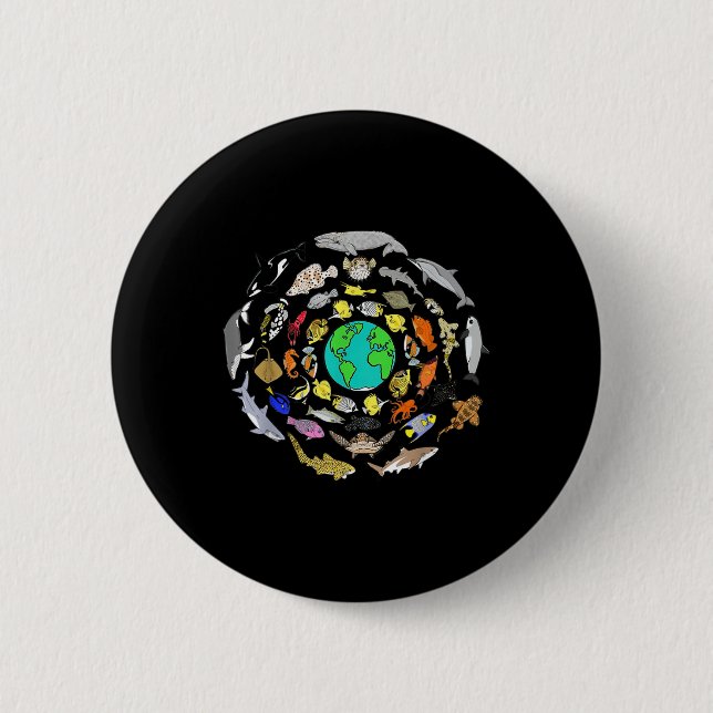 Welttag des Meereslebens am Welttag der Erde Button (Vorderseite)