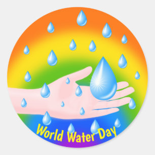 Welttag des Wassers 22. März Runder Aufkleber