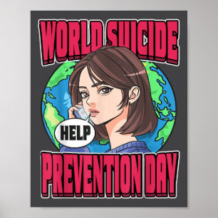Welttag zur Suizidprävention Bewusstsein September Poster