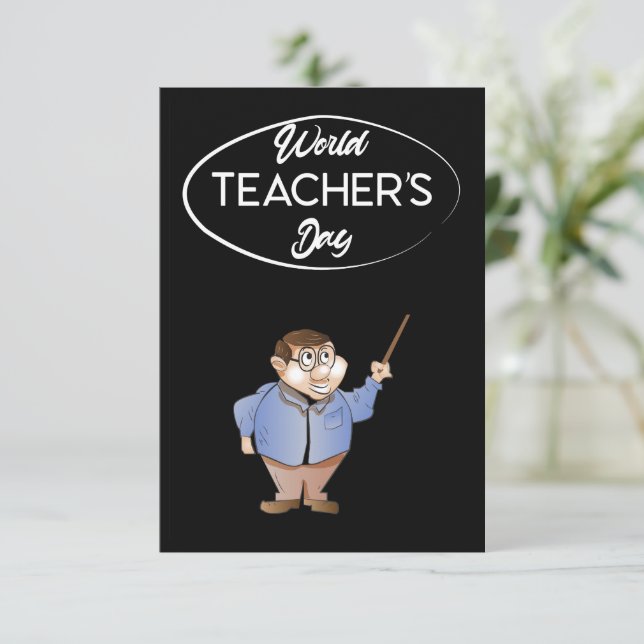 Welttagskarte für Lehrer Dankeskarte (Stehend Vorderseite)