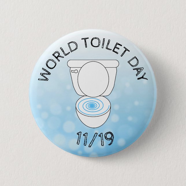 Welttoiletag 19. November Sonntag Button (Vorderseite)