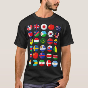 Weltumrundung der internationalen Flaggen der 30 L T-Shirt