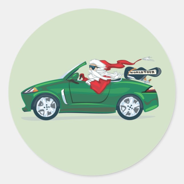 Weltumrundung des Weihnachtsmanns Runder Aufkleber (Vorderseite)