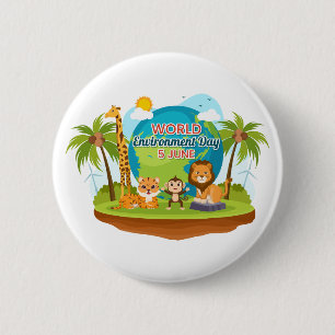 Weltumwelttag Löwenzwerge Jungtiere Button