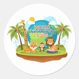 Weltumwelttag Löwenzwerge Jungtiere Runder Aufkleber