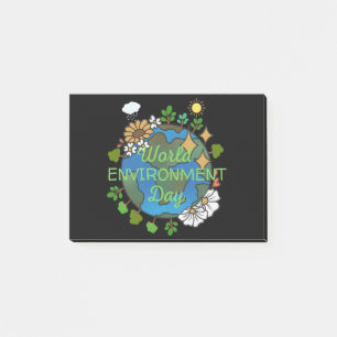 Weltumwelttag Post-it Klebezettel