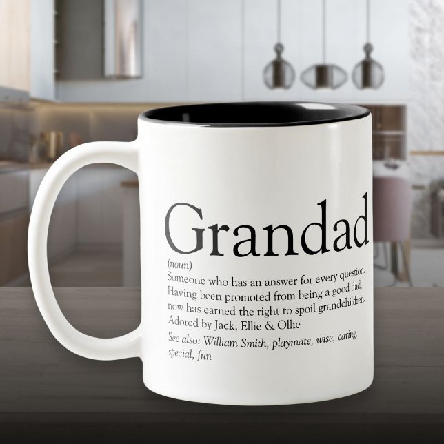 Weltweit beste Großvater Papa Definition Zweifarbige Tasse (World's Best Ever Grandpa Grandad Papa Definition Two-Tone Coffee Mug)