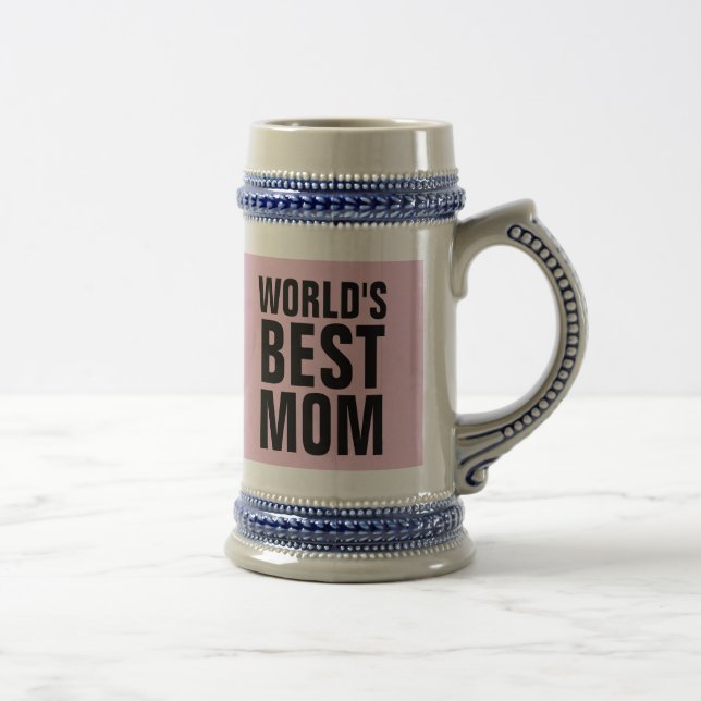 WELTWEIT BESTE MAMA KAFFEE PINK BIER STEIN BIERGLAS (Rechts)