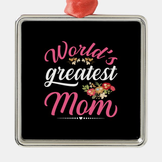 Weltweit Beste Mama Ornament Aus Metall (Vorne)