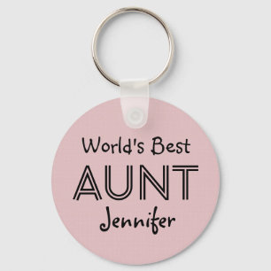 Weltweit Bester AUNT-Individuelle Name - rosa Gesc Schlüsselanhänger