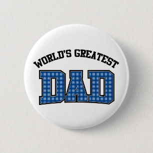 Weltweit Bester Dad-Button-Kariert Button