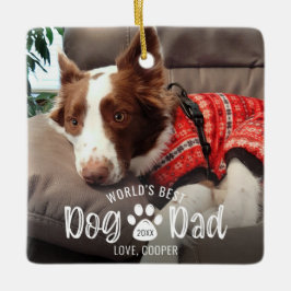 WELTWEIT BESTER DOG VATER 2 Fotos Drucktasten zupf Keramikornament