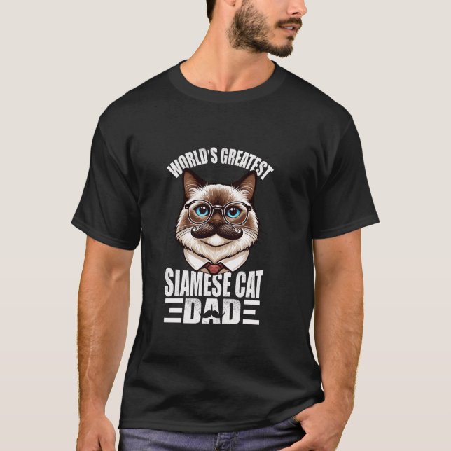 Weltweit Bester Vater der Siamkatze für den Vater T-Shirt (Vorderseite)
