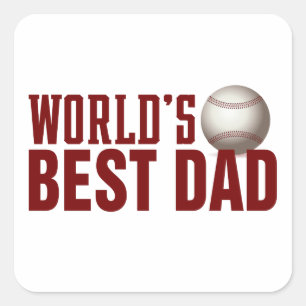 Weltweit bester Vater Typografie-Baseball  Aufkleb Quadratischer Aufkleber