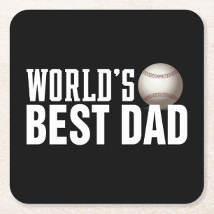 Weltweit bester Vater Typografie-Baseball  Unterse Rechteckiger Pappuntersetzer